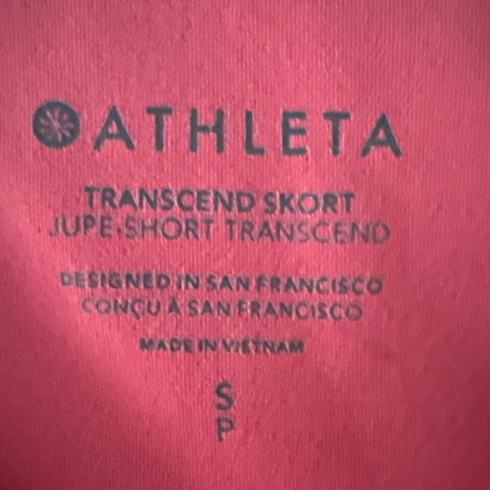Athleta Transcend Skort Skirt Ruched Built in Shorts Coral Pink 837437 Small $79 - Picture 9 of 14
